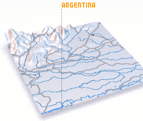 3d view of Argentina