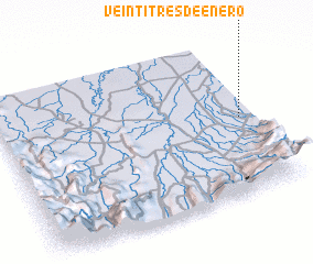 3d view of Veintitres de Enero