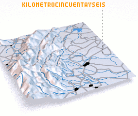 3d view of Kilómetro Cincuenta y seis