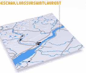 3d view of Deschaillons-sur-Saint-Laurent