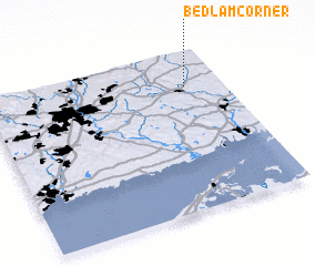 3d view of Bedlam Corner