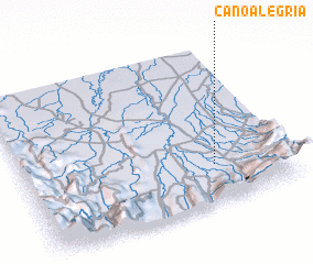 3d view of Caño Alegría