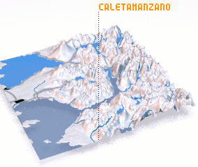 3d view of Caleta Manzano