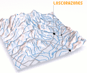 3d view of Los Corazones