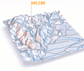 3d view of Volcán