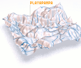 3d view of Playa Pampa