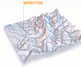 3d view of Argentina