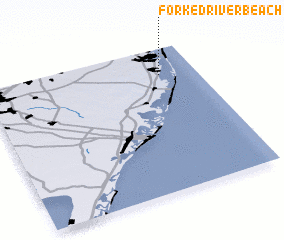 3d view of Forked River Beach