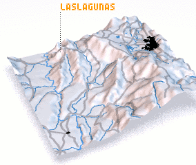 3d view of Las Lagunas