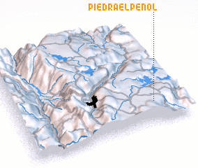 3d view of Piedra El Peñol