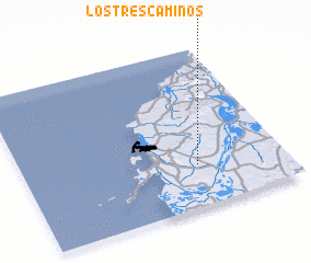 3d view of Los Tres Caminos