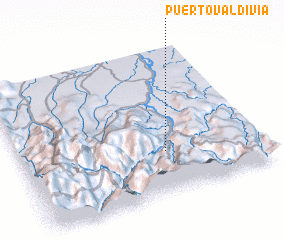 3d view of Puerto Valdivia