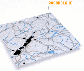 3d view of Pocono Lake