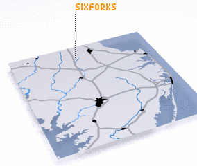3d view of Six Forks