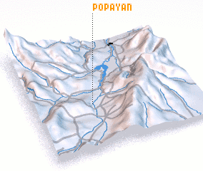 3d view of Popayán