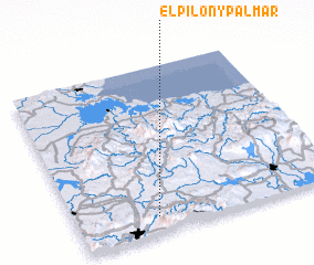 3d view of El Pilón y Palmar