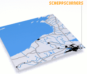 3d view of Schepps Corners