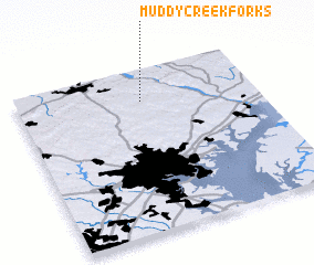 3d view of Muddy Creek Forks