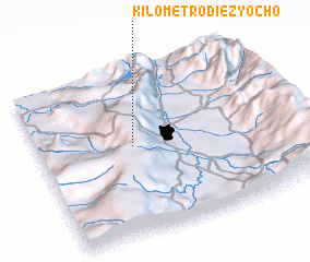 3d view of Kilómetro Diez y Ocho