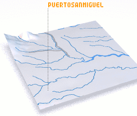 3d view of Puerto San Miguel