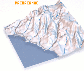 3d view of Pachacamac