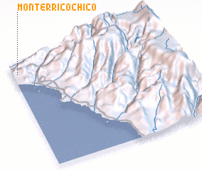 3d view of Monterrico Chico