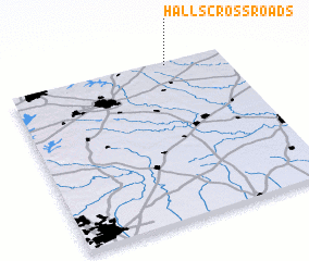 3d view of Halls Crossroads