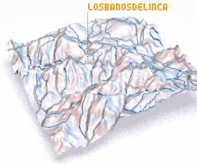 3d view of Los Baños del Inca