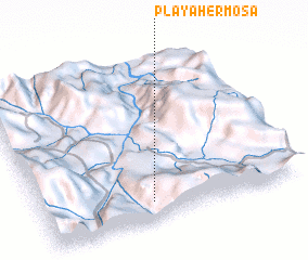 3d view of Playa Hermosa