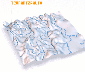 3d view of Tzunantza Alto