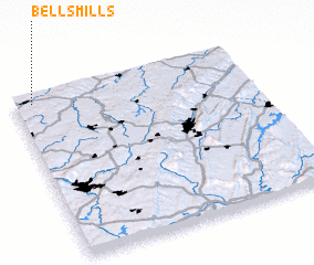 3d view of Bells Mills