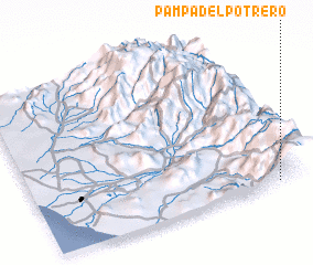 3d view of Pampa del Potrero