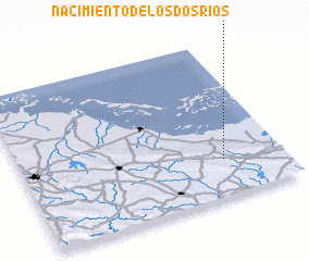 3d view of Nacimiento de los Dos Ríos