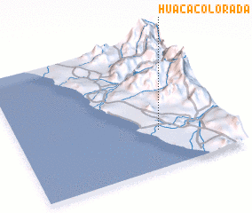 3d view of Huaca Colorada