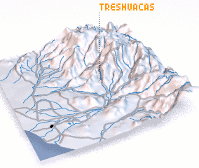 3d view of Tres Huacas