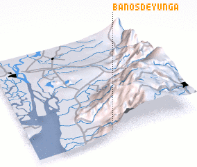 3d view of Baños de Yunga