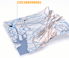 3d view of Cinco Hermanas