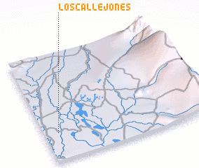 3d view of Los Callejones