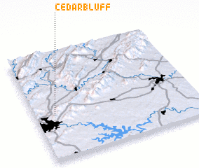 3d view of Cedar Bluff