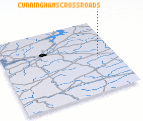 3d view of Cunninghamʼs Cross Roads