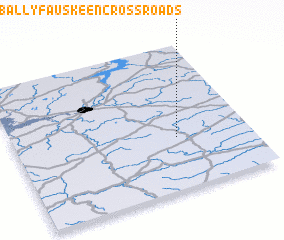 3d view of Ballyfauskeen Cross Roads