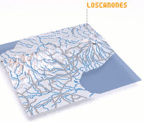 3d view of Los Cañones