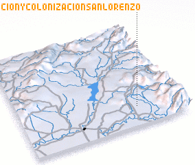 3d view of Zona de Irrigación y Colonización San Lorenzo