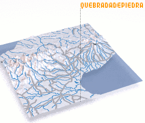 3d view of Quebrada de Piedra