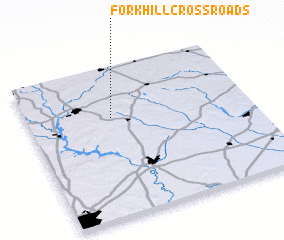 3d view of Fork Hill Crossroads