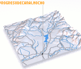 3d view of Nuevo Progreso de Canal Mocho