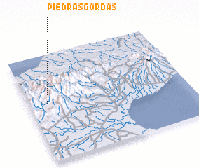 3d view of Piedras Gordas