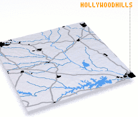 3d view of Hollywood Hills