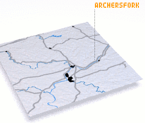 3d view of Archers Fork