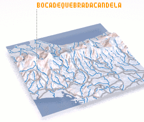 3d view of Boca de Quebrada Candela